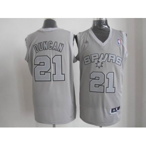 nba san antonio spurs #21 tim duncan grey[fullgrey]