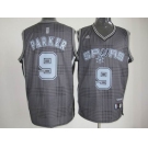 nba san antonio spurs #9 parker black grey[2012]