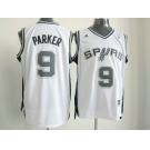 nba san antonio spurs #9 tony parker white[revolution 30 swingman]