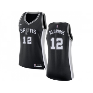 Women Nike San Antonio Spurs #12 LaMarcus Aldridge Black NBA Swingman Icon Edition Jersey