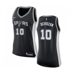 Women's Nike San Antonio Spurs #10 DeMar DeRozan Swingman Black NBA Jersey - Icon Edition