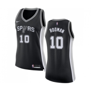 Women's Nike San Antonio Spurs #10 Dennis Rodman Authentic Black Road NBA Jersey - Icon Edition