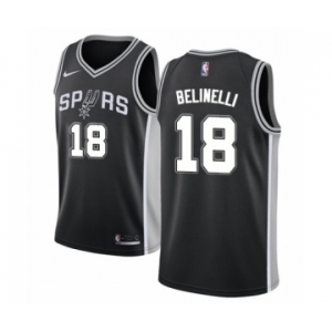 Women's Nike San Antonio Spurs #18 Marco Belinelli Swingman Black NBA Jersey - Icon Edition
