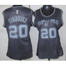 women nba san antonio spurs #20 ginobili black-grey[2012]