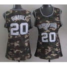 women nba san antonio spurs #20 ginobili camo