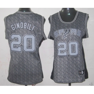 women nba san antonio spurs #20 ginobili grey[static fashion swingman]