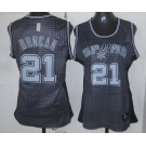 women nba san antonio spurs #21 tim duncan black-grey[2012]