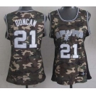 women nba san antonio spurs #21 tim duncan camo