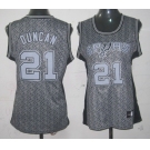 women nba san antonio spurs #21 tim duncan grey[static fashion swingman]