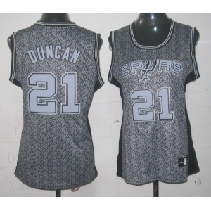 women nba san antonio spurs #21 tim duncan grey[static fashion swingman]