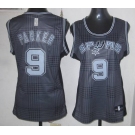 women nba san antonio spurs #9 tony parker black-grey[2012]