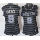 women nba san antonio spurs #9 tony parker grey[black strip]