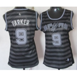 women nba san antonio spurs #9 tony parker grey[black strip]