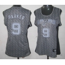 women nba san antonio spurs #9 tony parker grey[static fashion swingman]