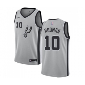 Youth Nike San Antonio Spurs #10 Dennis Rodman Swingman Silver Alternate NBA Jersey Statement Edition