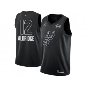 Youth Nike San Antonio Spurs #12 LaMarcus Aldridge Black NBA Jordan Swingman 2018 All-Star Game Jersey