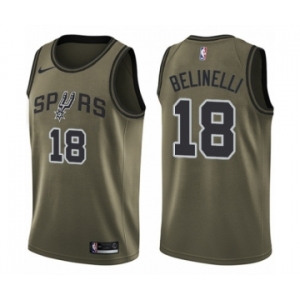 Youth Nike San Antonio Spurs #18 Marco Belinelli Swingman Green Salute to Service NBA Jersey