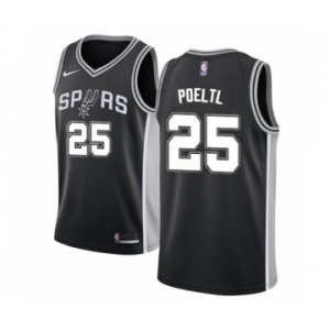 Youth Nike San Antonio Spurs #25 Jakob Poeltl Swingman Black NBA Jersey - Icon Edition