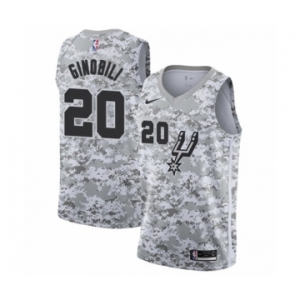Youth San Antonio Spurs #20 Manu Ginobili White Swingman Jersey - Earned Edition