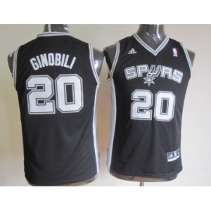 youth nba san antonio spurs #20 ginobili black[revolution 30 swingman]