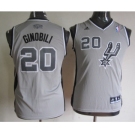 youth nba san antonio spurs #20 ginobili grey[revolution 30 swingman]