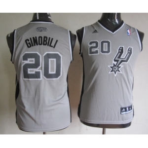 youth nba san antonio spurs #20 ginobili grey[revolution 30 swingman]
