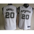 youth nba san antonio spurs #20 ginobili white[revolution 30 swingman]