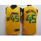 Jazz #45 Donovan Mitchell Yellow Nike Swingman Jersey