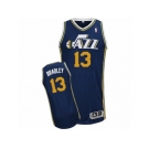 Men Adidas Utah Jazz #13 Tony Bradley Authentic Navy Blue Road NBA Jersey