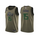 Men Nike Utah Jazz #15 Derrick Favors Green Salute to Service NBA Swingman Jersey