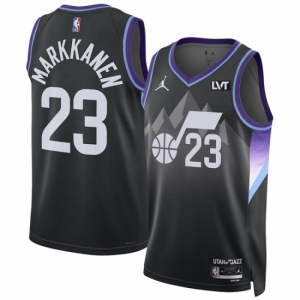 Men Utah Jazz #23 Lauri Markkanen Purple 2024-25 Statement Edition Stitched Basketball Jersey