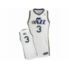 Men's Adidas Utah Jazz #3 George Hill Authentic White Home NBA Jersey