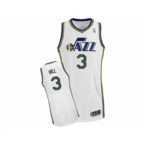 Men's Adidas Utah Jazz #3 George Hill Authentic White Home NBA Jersey