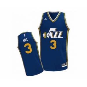 Men's Adidas Utah Jazz #3 George Hill Swingman Navy Blue Road NBA Jersey