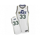 Men's Adidas Utah Jazz #33 Boris Diaw Authentic White Home NBA Jersey