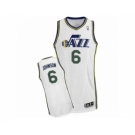 Men's Adidas Utah Jazz #6 Joe Johnson Authentic White Home NBA Jersey
