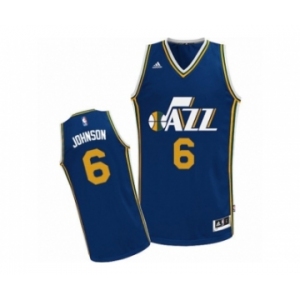Men's Adidas Utah Jazz #6 Joe Johnson Swingman Navy Blue Road NBA Jersey