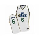 Men's Adidas Utah Jazz #6 Joe Johnson Swingman White Home NBA Jersey