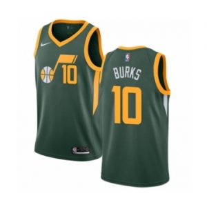 Men's Nike Utah Jazz #10 Alec Burks Green Swingman Jersey - Earned Edition
