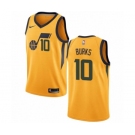 Men's Nike Utah Jazz #10 Alec Burks Swingman Gold NBA Jersey Statement Edition