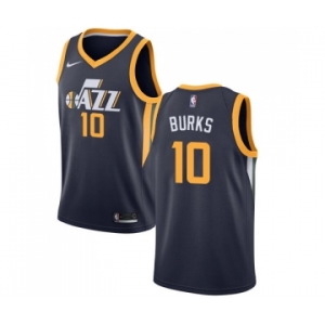 Men's Nike Utah Jazz #10 Alec Burks Swingman Navy Blue Road NBA Jersey - Icon Edition