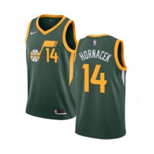 Men's Nike Utah Jazz #14 Jeff Hornacek Green Swingman Jersey - Earned Edition