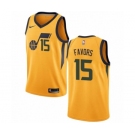 Men's Nike Utah Jazz #15 Derrick Favors Swingman Gold NBA Jersey Statement Edition