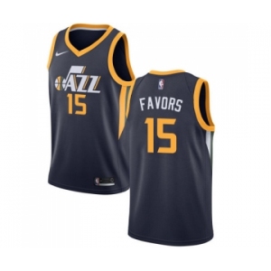 Men's Nike Utah Jazz #15 Derrick Favors Swingman Navy Blue Road NBA Jersey - Icon Edition