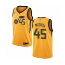 Men's Nike Utah Jazz #45 Donovan Mitchell Swingman Gold NBA Jersey Statement Edition