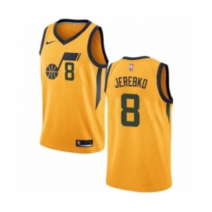 Men's Nike Utah Jazz #8 Jonas Jerebko Swingman Gold NBA Jersey Statement Edition