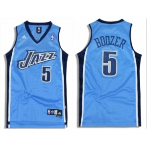 Men's UTAH JAZZ #5 Carlos Boozer Light Blue ADIDAS SWINGMAN JERSEY