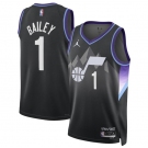 Men's Utah Jazz #1 Ace Bailey Black 2024-25 Draft Statement Edition Stitched Basketball Jersey