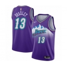Men's Utah Jazz #13 Tony Bradley Swingman Purple Hardwood Classics Basketball Jersey