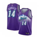 Men's Utah Jazz #14 Jeff Hornacek Swingman Purple Hardwood Classics Basketball Jersey